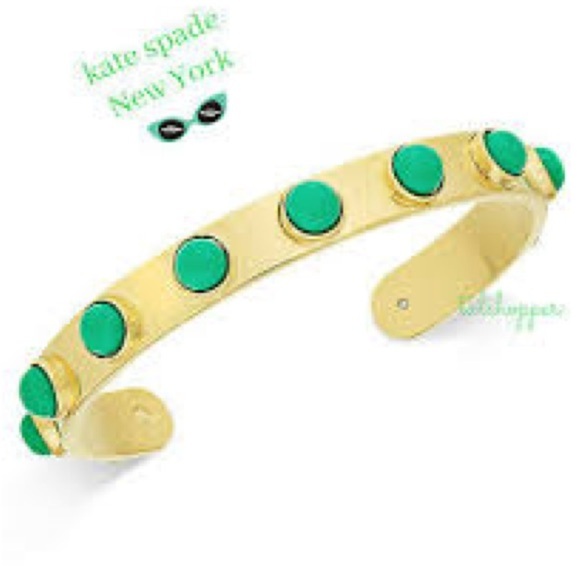 Kate Spade New York Modern Classic Green Tag Along Cuff Bracelet - Picture 6 of 7
